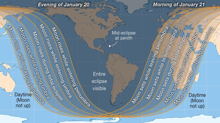 super blood wolf moon total lunar eclipse path map